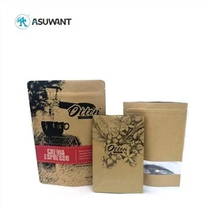 Partihandel Anpassad återvinna Brown Kraft Paper Ziplock Snack Food Packaging Väska