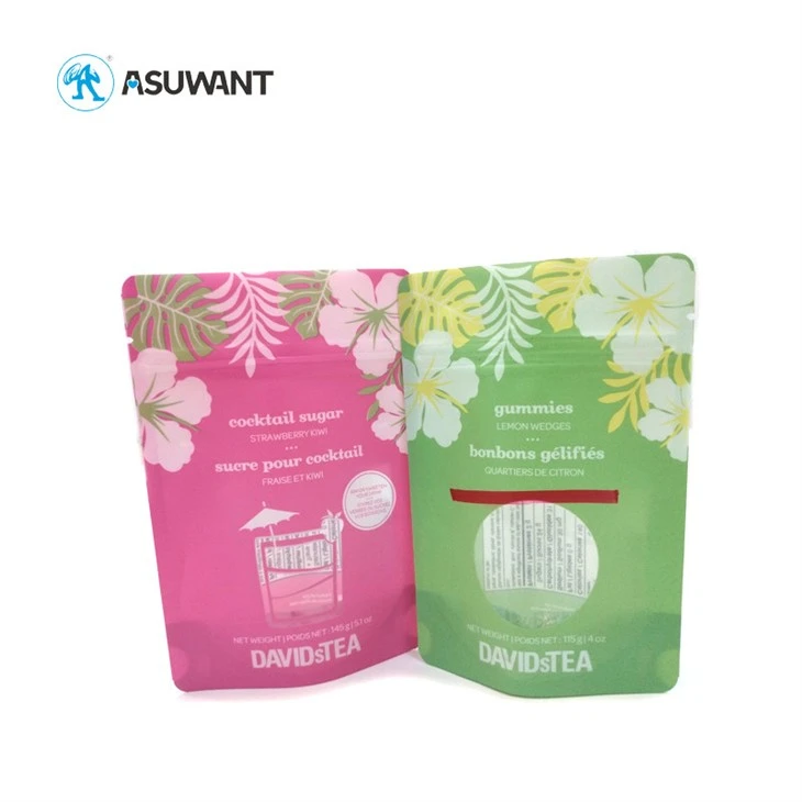Doypack Coffee Tea Bags Moisture Proof For Chinese Tea / Matcha Tea Powder