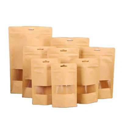 Flera användningsområden Waterproof Kraft Paper dragkedja Väskor Anpassad storlek för valnötter / godis