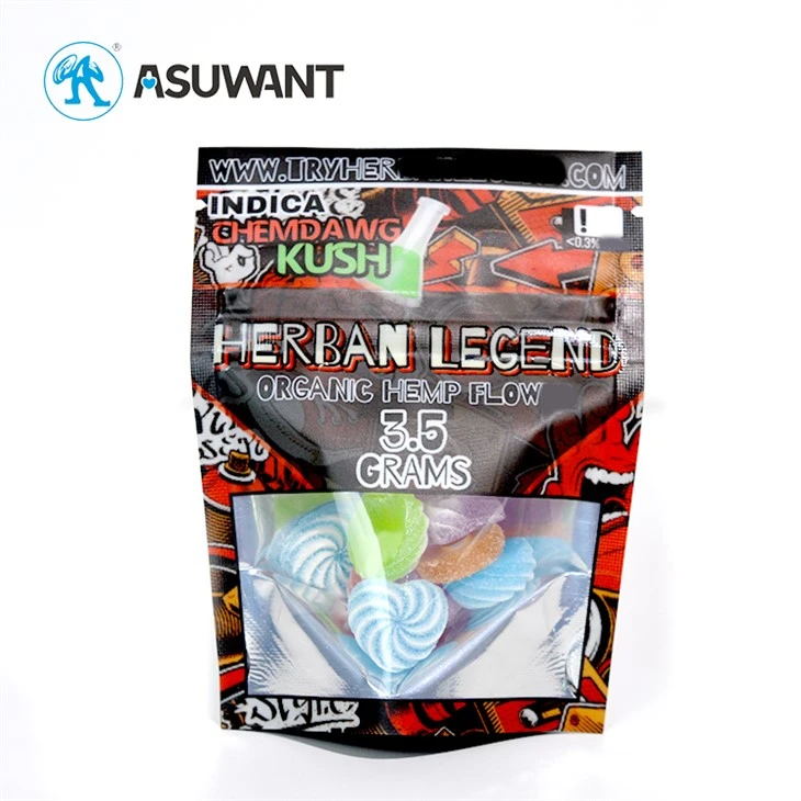 Biodegradable 3.5g Runtz Ziplock Cookies Smell Proof Mylar Stand Up Packaging Bags For Medical Weed