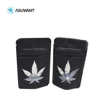 Komposterbar matkvalitet Material Black Matte Medical Cookies Packaging Bag With Window