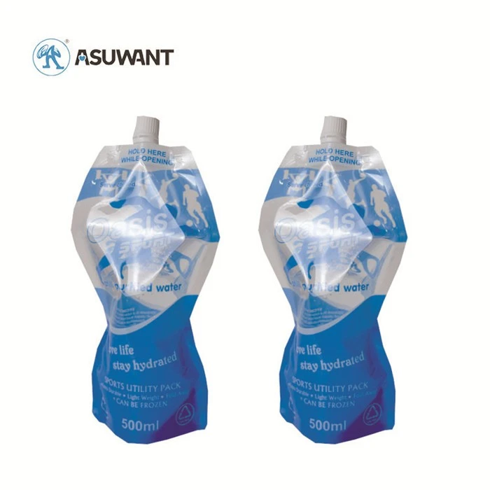 100 500 1500 2500 5000ml Detergent Liquid Packaging Biodegradable Drink Spouted Stand Up Pouch Bag For Juice Filling With Nozzle