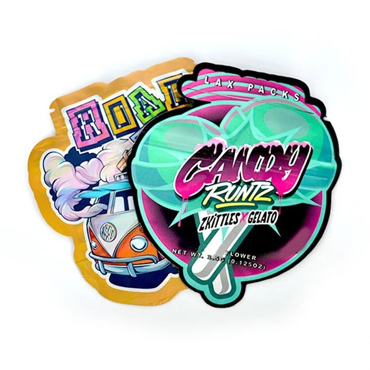 Custom Inside Printing Spot Uv Holographic Die Cut Mylar Bags 3.5g Cereal 8th 3.5 Mylar Bag