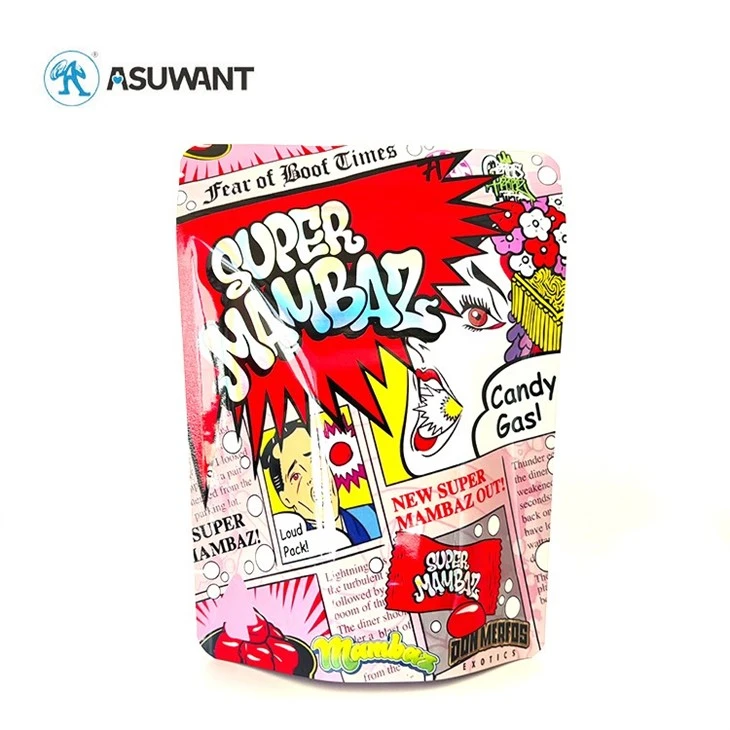 Custom Printed Baggies Aluminized Foil Smell Proof Cookie Plastic Packaging Mylar ZipLock Bags high quality